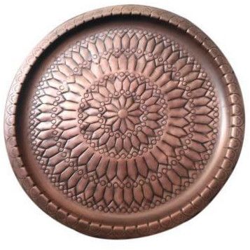 Round Carving Metal Serving Tray