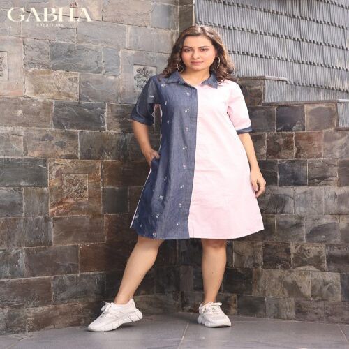 Denim Plain Women Dress