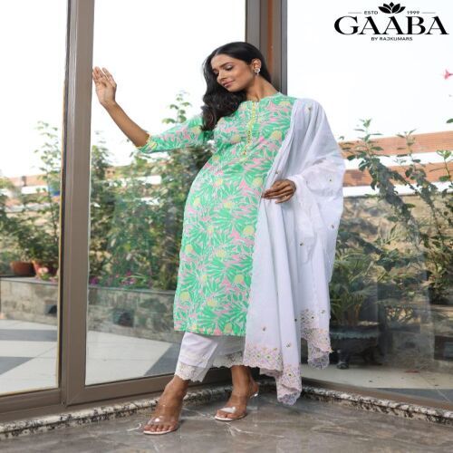 Mirror Placket Kurta Set with Dupatta