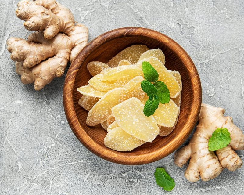 Dry Ginger Chips with Sugar