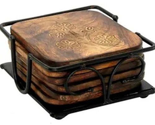 Square Wooden Tea Coaster