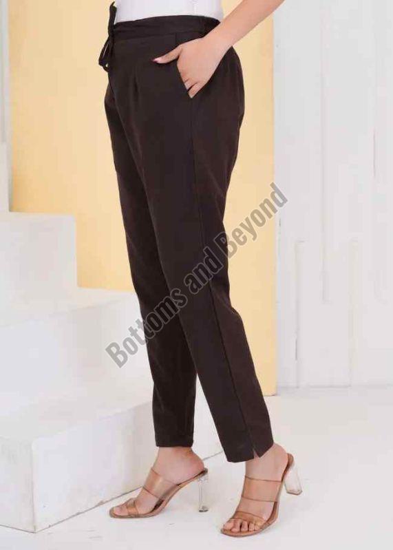 Ladies Coffee Brown Cotton Pant