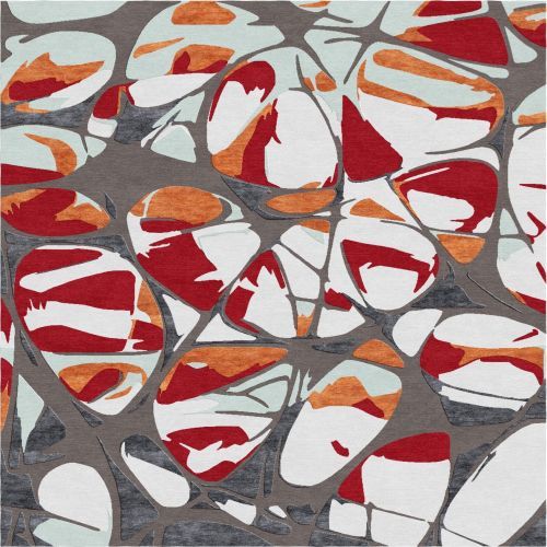Abstract Pebble Design Multi Color Hand Tufted Area Rug