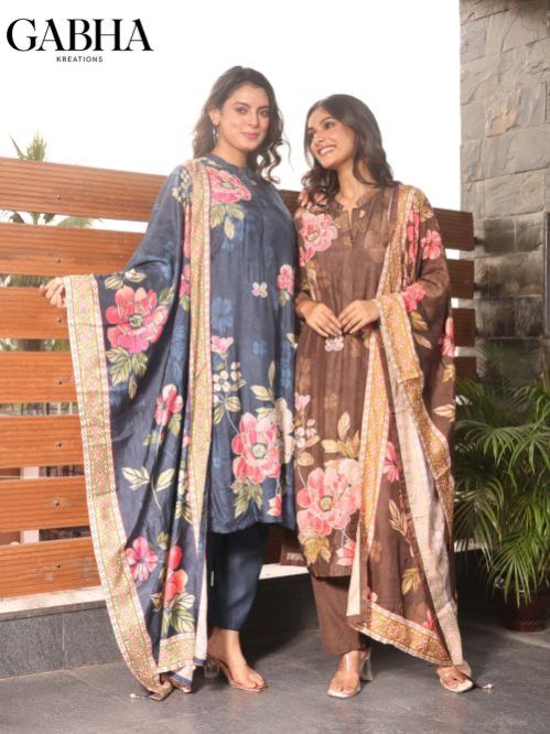 Muslin Embroidery Printed Kurta Pant Dupatta