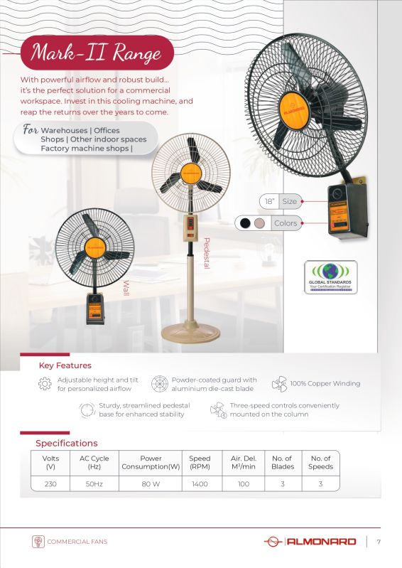 almonard mark 2 range pedestal fan