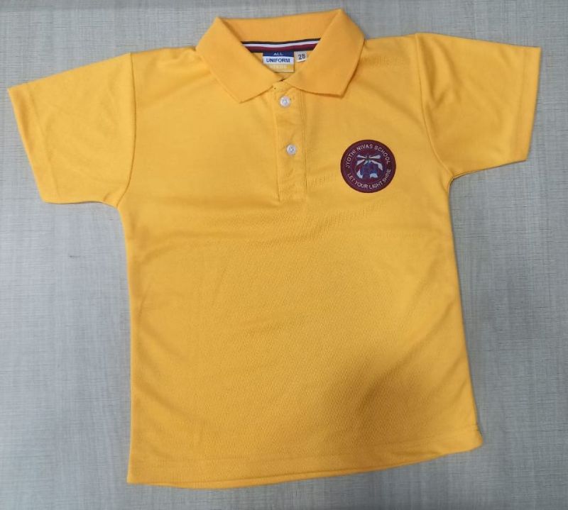 Poly Cotton Yellow School Uniform T Shirt