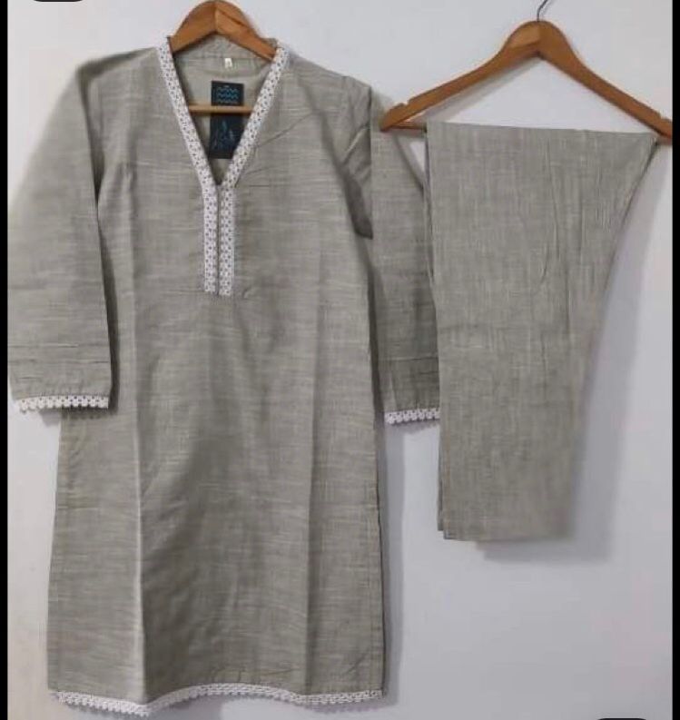 Ladies V Neck Kurta Set