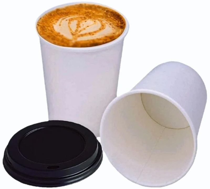 6oz Premium Plain Paper Cups with Lids