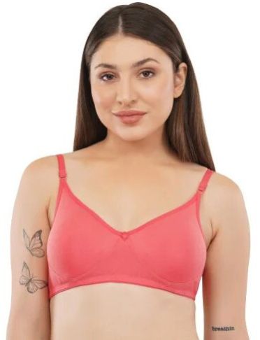 Pink Non Padded Cotton Bra