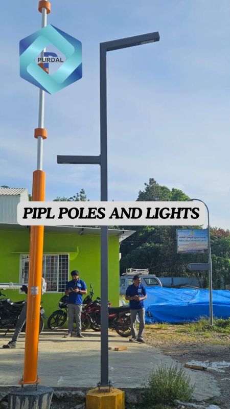 Double Arm Square Street Light Pole