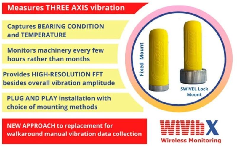 wireless vibration temperature monitoring sensors