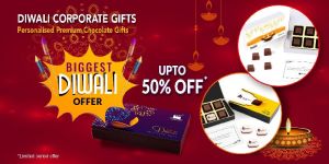 White Modern Logo Printed Chocolate Gift Box