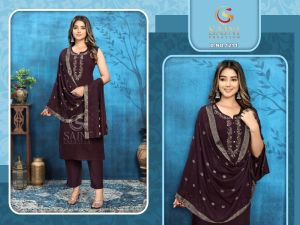 Purple Pakistani Kurti With Shifli Pattern and Handwork