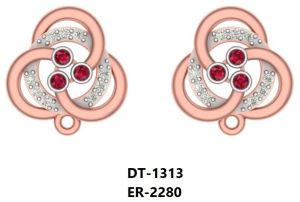 ER-2172 Ladies Rose Gold Earring