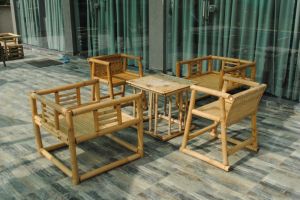 4 Seater Luxury Bamboo Table Chair Set