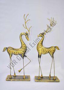 Brass Deer Couple Statue