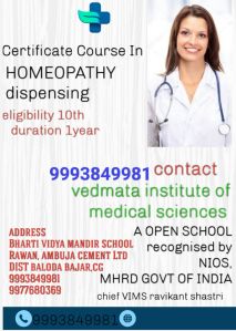 Homeopathy certificate course