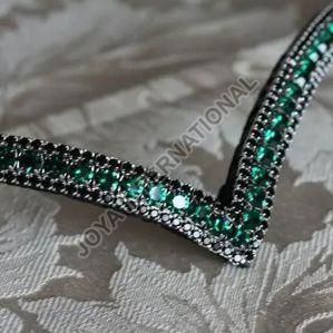 Green Crystal Leather Browband