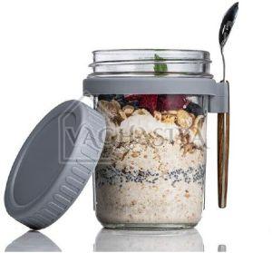 440ml Glass Container with Lid and Spoon