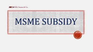 MSME Subsidy Services