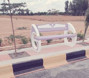 Color Coated 3 Seater Designer RCC Garden Bench