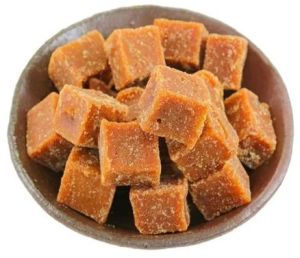 Brownish Sugarcane Jaggery Cubes, Shape : Round for Food, Medicine
