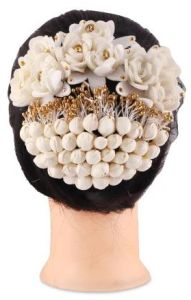 Synthetic Flower Hair Bun, Color : Off White, Brand Name : Neaama