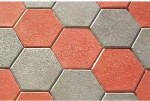 60mm Orange Concrete Hexagonal Paver Block