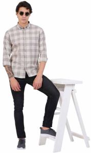 Men Pure Cotton Check Shirt