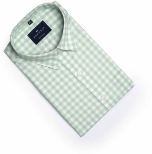 Small Check Men Cotton Casual Shirt