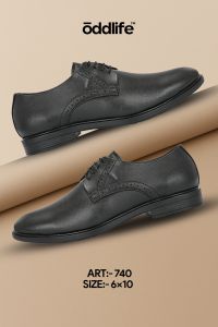 Synthetic Leather Mens Black Derby Formal Lace-Up Shoes