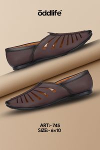 Mens Brown Nagra Side Slit Slip-On Shoes