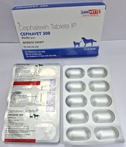 Cephavet Cephalexin 300mg Tablets, Packaging Type : Strips