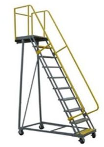 Grey Stainless Steel Trolley Step Ladder, Height : 10ft