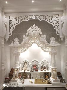 Printed Polished Traditional White Marble Temple for Religious Purposes