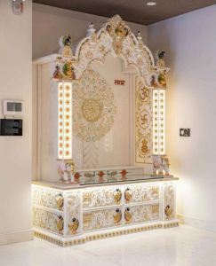 Polished Printed Unique White Marble Temple for Religious Purpose