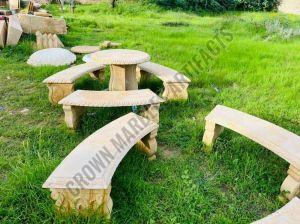 Polished 2 Seater Garden Sandstone Bench