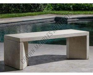 Polished 2 Seater Sandstone Garden Bench, Shape : Rectangular