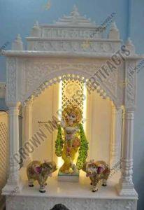 7 Feet Marble Carved Temple, Color : White