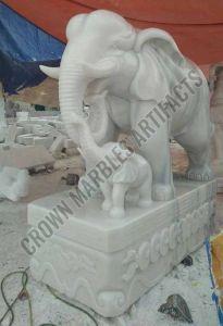 Elephant Marble Statue for Exterior Decor