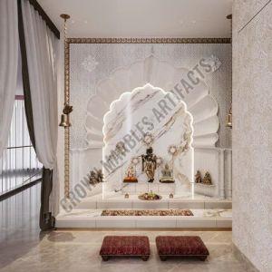 White Carved Marble Mandir, Design : Exclusive for Pooja Room