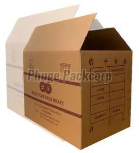 Paper 5 Ply Printed Corrugated Packaging Box, Color : Brown