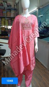 Cotton Blend Female Festive Style Floral Dupatta Suit