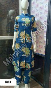 Ladies Artistic Print Cultural Kurta Set