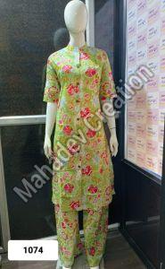 Ladies Daywear Floral Print Kurta Set