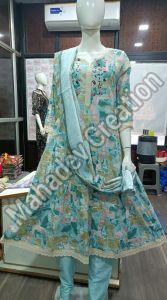 Ladies Pastel Wear Lace Floral Suit