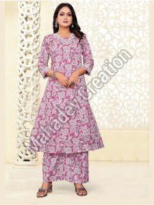 Ladies Pink Floral Palazzo Set
