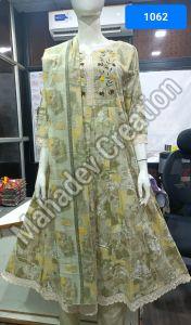 Cotton Blend Ladies Traditional Wear Embroidered Anarkali Suit