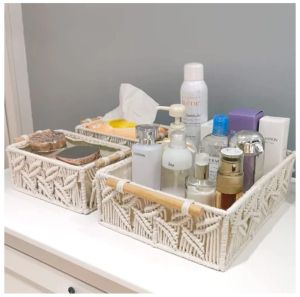 Cotton Dori Luxurious Handmade Macrame Storage Basket