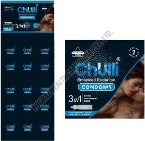 Chulli 2 Pcs Dotted Calendar Plain Condom